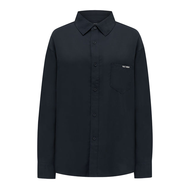Vault Urban Stay-Fresh Wrinkle-Free Shirt in Black – front flat lay view